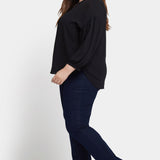 Paulina Peasant Blouse In Plus Size - Black