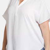 Becky Short Sleeved Blouse In Plus Size - Optic White