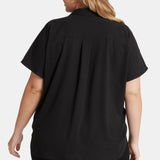 Becky Short Sleeved Blouse In Plus Size - Black