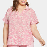 Becky Short Sleeved Blouse In Plus Size - Alana