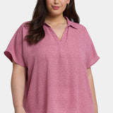 Becky Short Sleeved Blouse In Plus Size - Bonavista