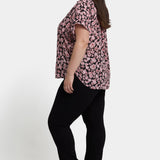 Becky Short Sleeved Blouse In Plus Size - Lilla Garden