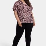 Becky Short Sleeved Blouse In Plus Size - Lilla Garden