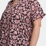 Becky Short Sleeved Blouse In Plus Size - Lilla Garden