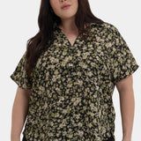 Becky Short Sleeved Blouse In Plus Size - Granada Garden