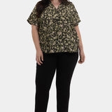 Becky Short Sleeved Blouse In Plus Size - Granada Garden
