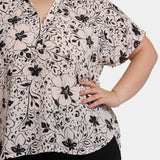 Becky Short Sleeved Blouse In Plus Size - Luna Flores