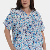 Becky Short Sleeved Blouse In Plus Size - Jimena Garden