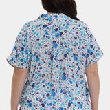 Becky Short Sleeved Blouse In Plus Size - Jimena Garden