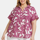 Becky Short Sleeved Blouse In Plus Size - Adonia