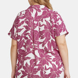 Becky Short Sleeved Blouse In Plus Size - Adonia