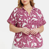 Becky Short Sleeved Blouse In Plus Size - Adonia