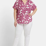 Becky Short Sleeved Blouse In Plus Size - Adonia