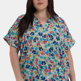 Becky Short Sleeved Blouse In Plus Size - Cala Gracio