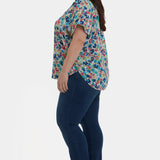 Becky Short Sleeved Blouse In Plus Size - Cala Gracio
