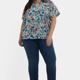 Becky Short Sleeved Blouse In Plus Size - Cala Gracio