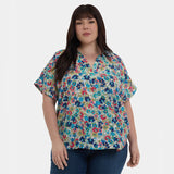 Becky Short Sleeved Blouse In Plus Size - Cala Gracio