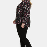 Puff Sleeve Popover Top In Plus Size - Watkins Dot