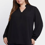 Hannah Blouse In Plus Size - Black