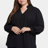 Hannah Blouse In Plus Size - Black