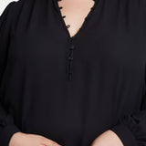 Hannah Blouse In Plus Size - Black