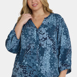 Pintuck Blouse In Plus Size - Belleville