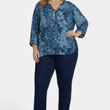 Pintuck Blouse In Plus Size - Belleville