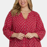 Pintuck Blouse In Plus Size - Jacqueline