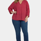 Pintuck Blouse In Plus Size - Jacqueline