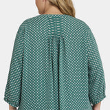 Pintuck Blouse In Plus Size - Adeline Dots