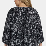 Pintuck Blouse In Plus Size - Francoise Dots