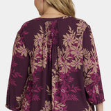 Pintuck Blouse In Plus Size - Bonne Nouvelle