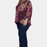 Pintuck Blouse In Plus Size - Bonne Nouvelle