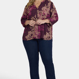 Pintuck Blouse In Plus Size - Bonne Nouvelle