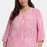 Pintuck Blouse In Plus Size - Isla Magica