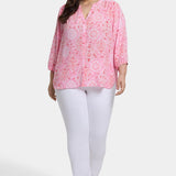 Pintuck Blouse In Plus Size - Isla Magica