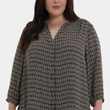 Pintuck Blouse In Plus Size - Arrieta