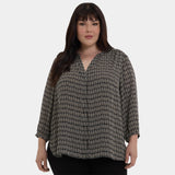 Pintuck Blouse In Plus Size - Arrieta