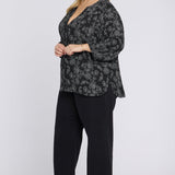 Pintuck Blouse In Plus Size - Floralesque