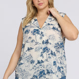 Gabrielle Sleeveless Blouse In Plus Size - Le Parc de Treville