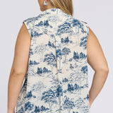 Gabrielle Sleeveless Blouse In Plus Size - Le Parc de Treville