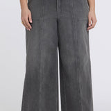Simone Wide Leg Jeans In Plus Size - Dusty Ash