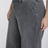 Simone Wide Leg Jeans In Plus Size - Dusty Ash