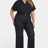 Teresa Wide Leg Jeans In Plus Size - French Nightfall