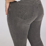 Marilyn Straight Ankle Jeans In Plus Size - Dusty Ash
