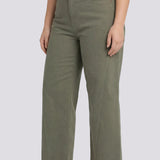 Alyssa Relaxed Crop Jeans In Plus Size - Desert Green