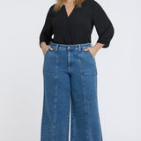 Simone Wide Leg Jeans In Plus Size - Salton