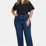 Brooke Loose Straight Jeans In Plus Size - Louvre Sapphire
