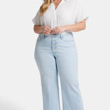 Teresa Wide Leg Ankle Jeans In Plus Size - Oceanfront