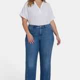 Teresa Wide Leg Jeans In Plus Size - Romantic Indigo